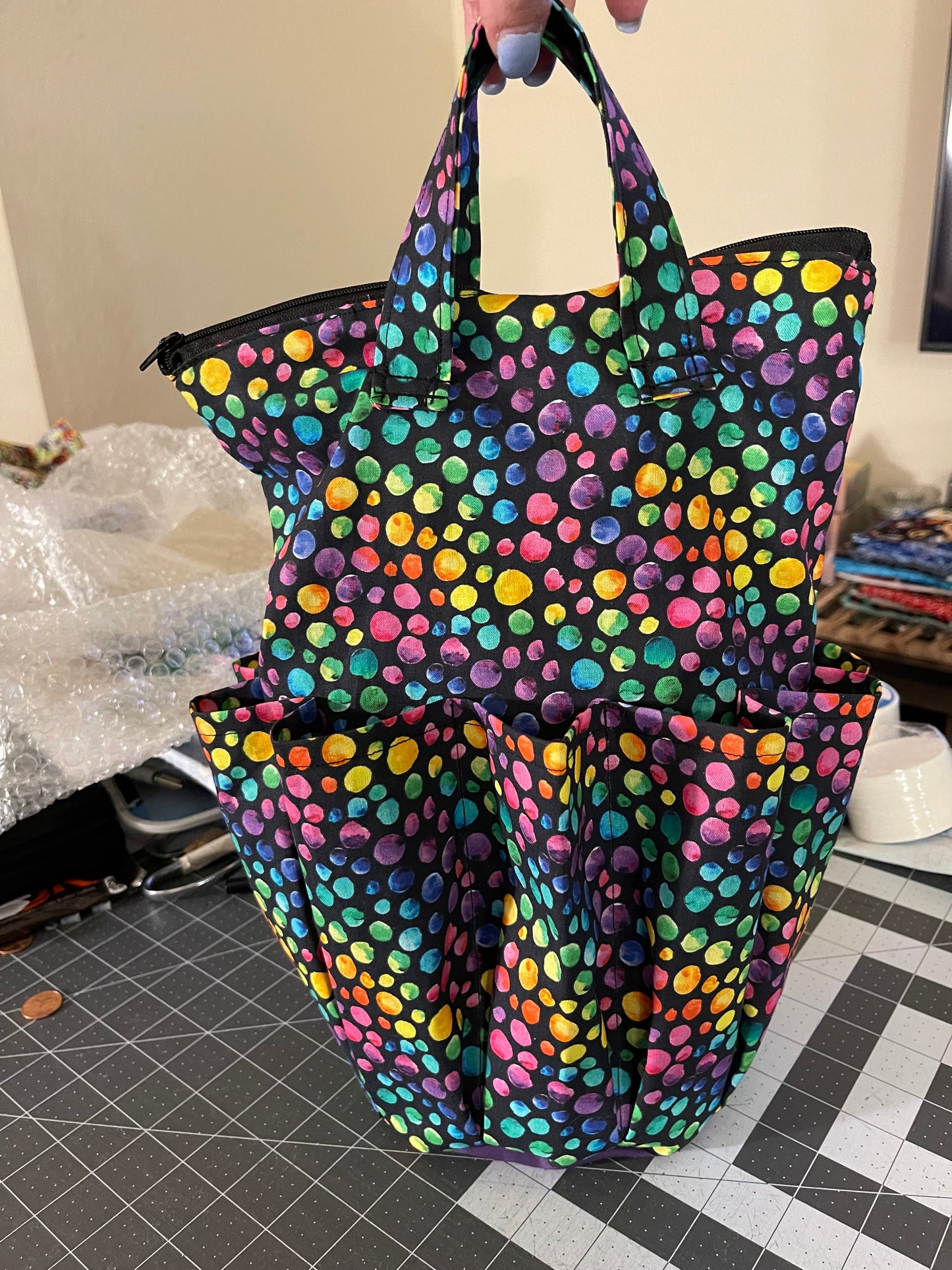 Handmade Bingo Bag with Round Bottom — Custom Fabric