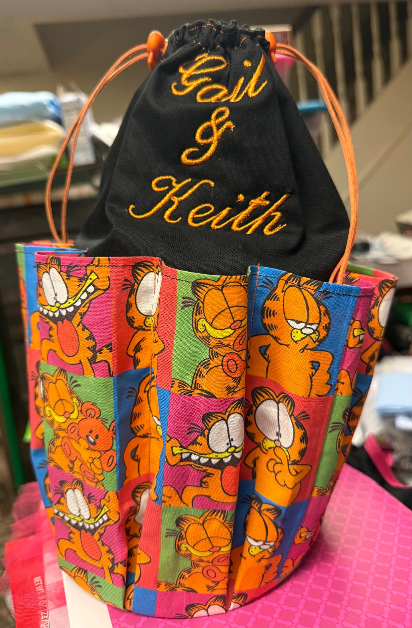 Handmade Bingo Bag with Round Bottom — Custom Fabric