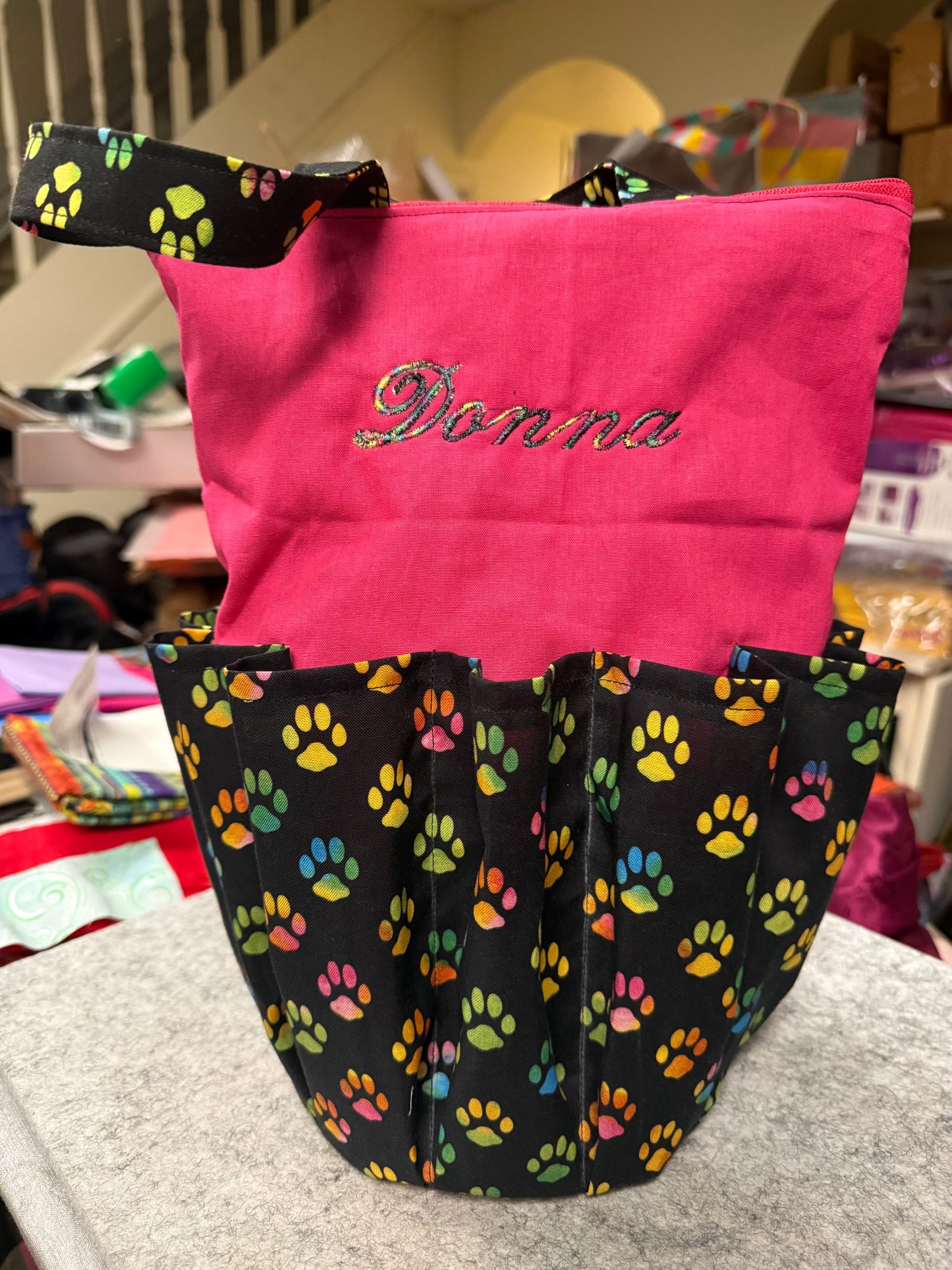 Handmade Bingo Bag with Round Bottom — Custom Fabric