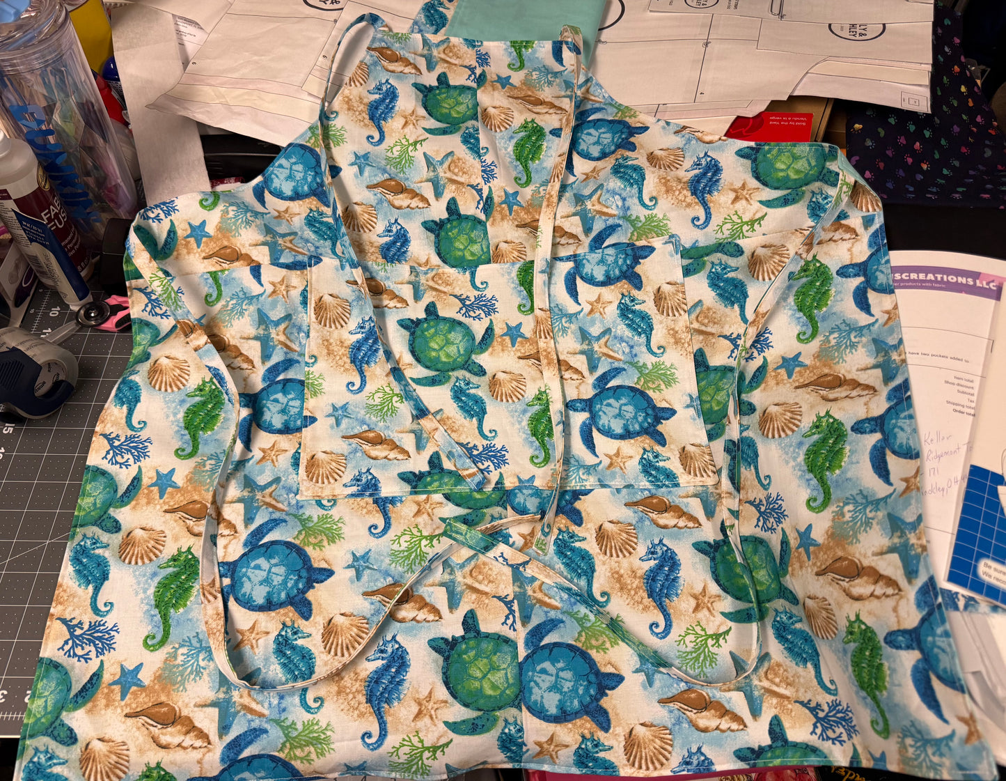 Handmade Apron — Custom Fabric, Optional Waterproof & Embroidery